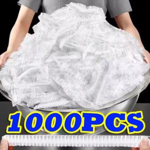 1000pcs Disposable fresh-keeping Plastic Bags Reusable Food Storage Elastic Bowl Covers Household Transparent Fruit Fresh-keeping Bowl Cover