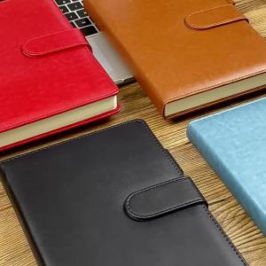 Leather Snap Closure Expanded Notebook