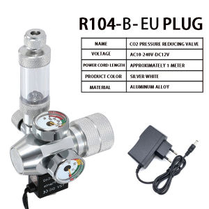 ZRDR | AC100-240V Aquarium CO2 Regulator Electromagnetic Valve Bubble Counter CO2 Control System Fish Tank CO2 Pressure Reducing Valve