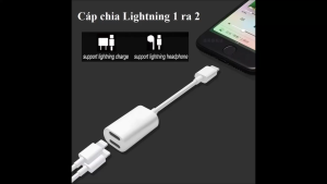 Cáp Lightning 2in1 gồm 01 cổng sạc + 01 âm thanh dùng cho iPhone 7 Plus