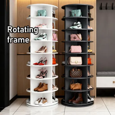 Rotating Display Rack Shoe Cabinet Multilevel