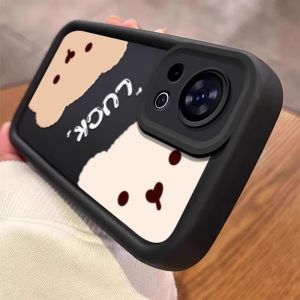 เคสโทรศัพท์ซิลิโคนป้องกันการตกหล่นแบบครอบคลุมเต็มจอ Huawei Nova13Pro Nova12Ultra Nova14Pro ลายหมีน่ารัก ดีไซน์โค้ง ดีไซน์เกาหลี