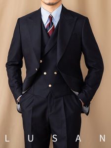 Men Leisure Gentleman Notch Lapel Blazer Suit Set Slim Fit