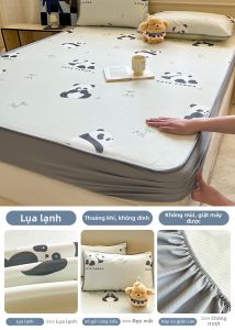 ANGPU | Bộ Drap Giường Lụa Mát Lạnh Có Thể Giặt Máy
