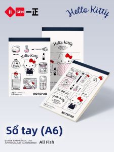 YIZHENG | Sổ Ghi Chép Học Sinh Hello Kitty Dễ Thương Không Bong Trang Tiện Lợi cho Trẻ Em 60 Trang
