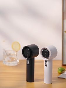 WX638 High quality mini Electric fan handheld desktop rechargeable turbo fan 100 level high speed LED digital display