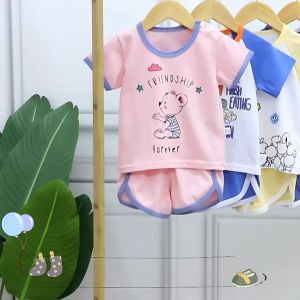 (3m-5years) Baby Clothing Set Two-piece Boys Girls Clothing Shorts Kids Clothes