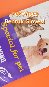 Hobilic Tisu Basah Kucing Anjing Sarung Tangan Pet Grooming Mandi Tanpa Air