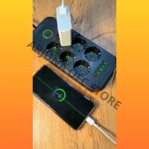 COD Taffware Stop Kontak 6 Lubang Saklar On Off USB Type C EU Plug 10A 220V 2500W Kabel 2 Meter F06U