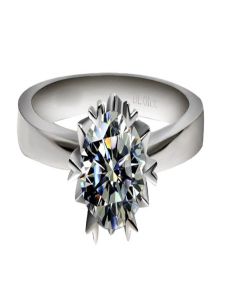 New Pt950 Platinum Moissanite Ring Snowflake Twisted Arm Six-Claw Simulation Diamond Ring Womens Sterling Silver Engagement Ring