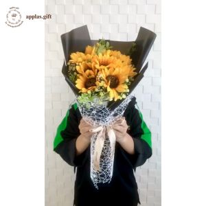 Bouquet Bunga Sunflower Artificial Hand Buket Bunga Graduation Wedding Engagement