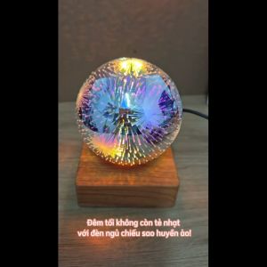 Đèn ngủ để bàn decor led chiếu sao hình pháo hoa trái tim dạng quả cầu thủy tinh 3d lãng mạn mơ mộng làm quà tặng ý ngh