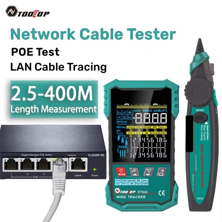 TOOLTOP ET622/623 Network Cable Tester POE Test QC Crimping Breakpoint ...