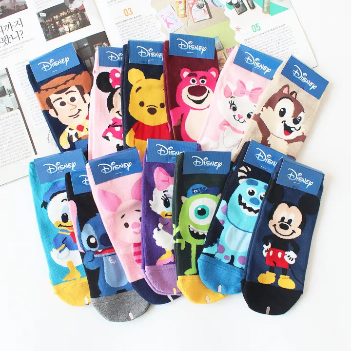 Disney Nhập Khẩu Hàn Quốc Nữ Ngắn Tất Cotton Thấm Hút Ẩm Hoạt Hình Hoạt ...