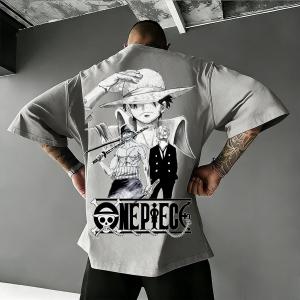Bandai | Summer 2026 One Piece Luffy Zoro Anime T Shirt Men Women Cotton Short Sleeve Tee Cartoon Print Streetwear Casual Graphic Tops