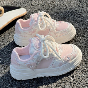 Giày Thể Thao Đế Dày Mùa Xuân Thu Cho Nữ Giày Thường Ngày Đa Năng Giày Đế Xuồng Đế Cao Su Màu Trơn Cổ Điển