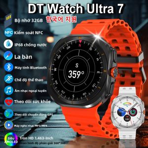 Đồng Hồ Thông Minh 2025New DT Watch Ultra 32GB Menu 3D Sạc Không Dây Gọi Bluetooth La Bàn Nhạc Cục Bộ Theo Dõi Sức Khỏe