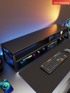 Dual-Layer Monitor Riser Desktop Organizer