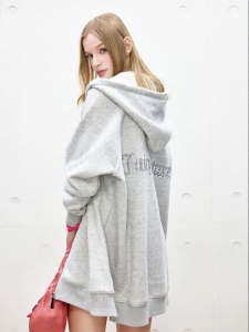 Juicy Couture | Loose Warm Embroidered Long Hood Hoodie