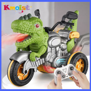Remote Control Dinosaur Motorcycle Model Stunt RC Car Electric Spray Sound and Light Children Dinosaur Toys for Boys Kids Gifts