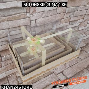 Kotak Hantaran Pernikahan Isi 3Tempat Parcel Nikah Dengan Tutup Mika