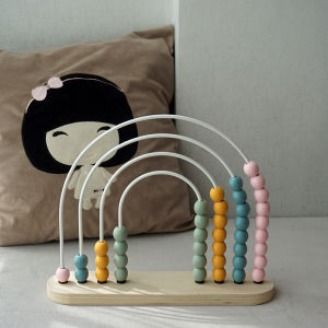 Modern Luxury Wooden Bead Toy Display Piece Modicolor Bead Curtain Childrens Room Model Room Sales Office Decoration Accessories