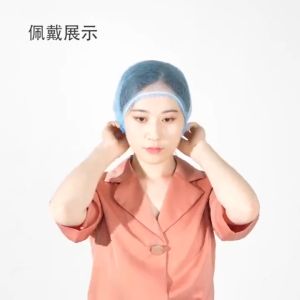 100pcs Disposable Hair Head Covers Net Bouffant Caps Hats Kitchen Fluffy Cap 19/21inch Hairnet Non-woven
