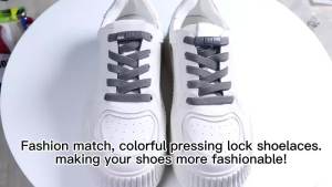 Press Lock Shoelaces Sneaker Kids Adult Widened Flat Lazy Shoelaces Man New Without Ties Elastic Laces Children Tie Shoe Laces