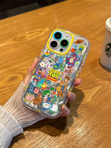 Nile Compatible  17Promax Creamy Feather Silicone Phone Case 16 Toy Story 15Pro Cartoon Sticker 14/13 Anime 12 Full Cover X Women