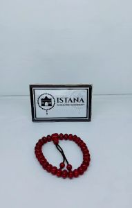 Gelang Red Coral Marjan Butiran Pipih Model Serutan