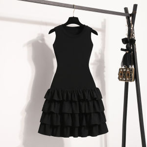 AIYITI | Plus Size Sleeveless Black Dress Cake Skirt