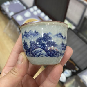 Jingdezhen Ancient Clay Ceramic Tea Cup Sleeping Foot Tea Bowl Chinese Style Handmade Porcelain Tea Set Single Tea Dish