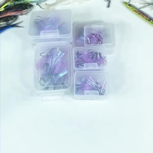 PROBEROS 10 Chiếc Thép Carbon Cao Cấp Flash Tinsel Treble Hook Thép Gai Ba Móc Hỗ Trợ Cho Câu Cá Nước Mặn Bass Dụ Giải Quyết