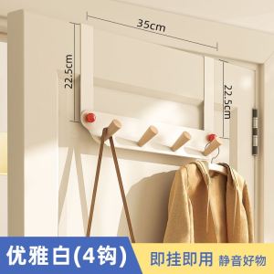 Creative Dip Angle Door Rear Hook Long Bedroom Hanger Punch-Free Door Clothes and Bags Hook Rack