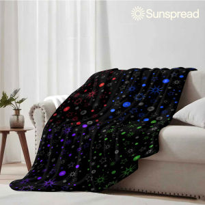 Beast Kingdom | Color Star Dot Print Soft Warm Flannel Blanket Lightweight Cozy Christmas Halloween Home Decor Room