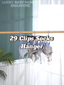 29 Clips Foldable Windproof Clothes Drying Plastic Rack / Plastic Sock Clips / Multi Clamp Clips Hanger/RainbowCulture