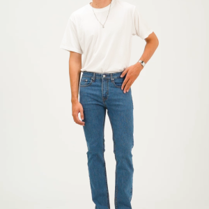 EDWIN JEANS - 802 Slim Fit Twill Stretched Jeans BLUE Celana Denim Pria