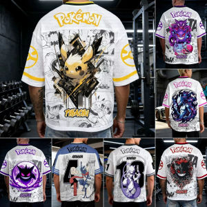 Bandai | Summer 2026 Pokemon Series Themed Baseball Suit 3D Printed Breathable Quick Drying Short-sleeved T-shirt Adult Parent-child Top