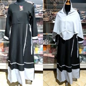 Gamis Muslim Set Hijab Trend Moscrepe #7