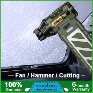 Vyvylabs Car Escape Tools with Window-breaking Hammer Safety-belt Cutting Outdoor Violent Fan Strong Wind Power for Car Saving Cleaning