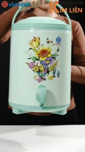 Bình giữ nhiệt có vòi VIỆT NHẬT cỡ lớn 6L 8L 10L - Giữ nóng lạnh quai xách chân gấp gọn - 3946