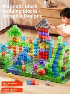 Transparent Magnetic Building Blocks Educational Toy Large Particles BABYSHOME