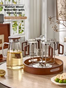 YAGANG | Borosilicate Glass Cup Set Home Hospitality With Rotating Stand