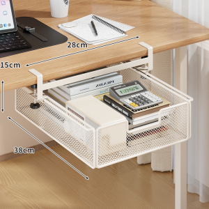 evesigar | Under Desk Hidden Drawer No Drilling Storage Organizer