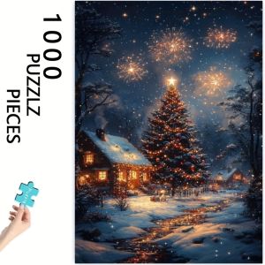 Jigsaw Puzzle for Adults 500/1000/1200/2000PCS Snowy Christmas Night Scenery DIY Craft Home Wall Decoration Gift Idea