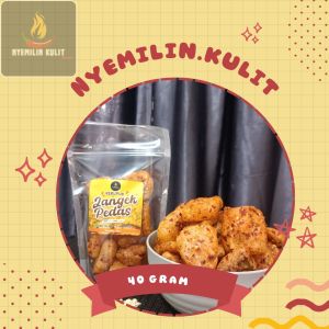 kerupuk jangek pedas/kerupuk kulit sapi pedas 40 gram (plastik)
