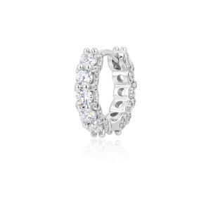 GUDUD | Star Track Full Diamond Stylish Mens Silver Earrings