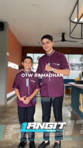 Baju Koko Couple Ayah Dan anak Laki Laki Lengan Pendek Terbaru Kain Toyobo Warna Burgundy
