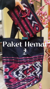 PAKET HEMAT KODE 4 (Totebag Tenun Dompet Tenun Gelang Tenun) PROMO