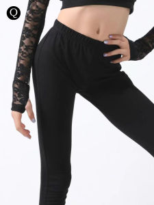 High Waist Nine-Piece Pants Tight Fit Thin Ballet Practice Pants Summer Black Shape Body Exam Grade Youth Ballet Dance Wear